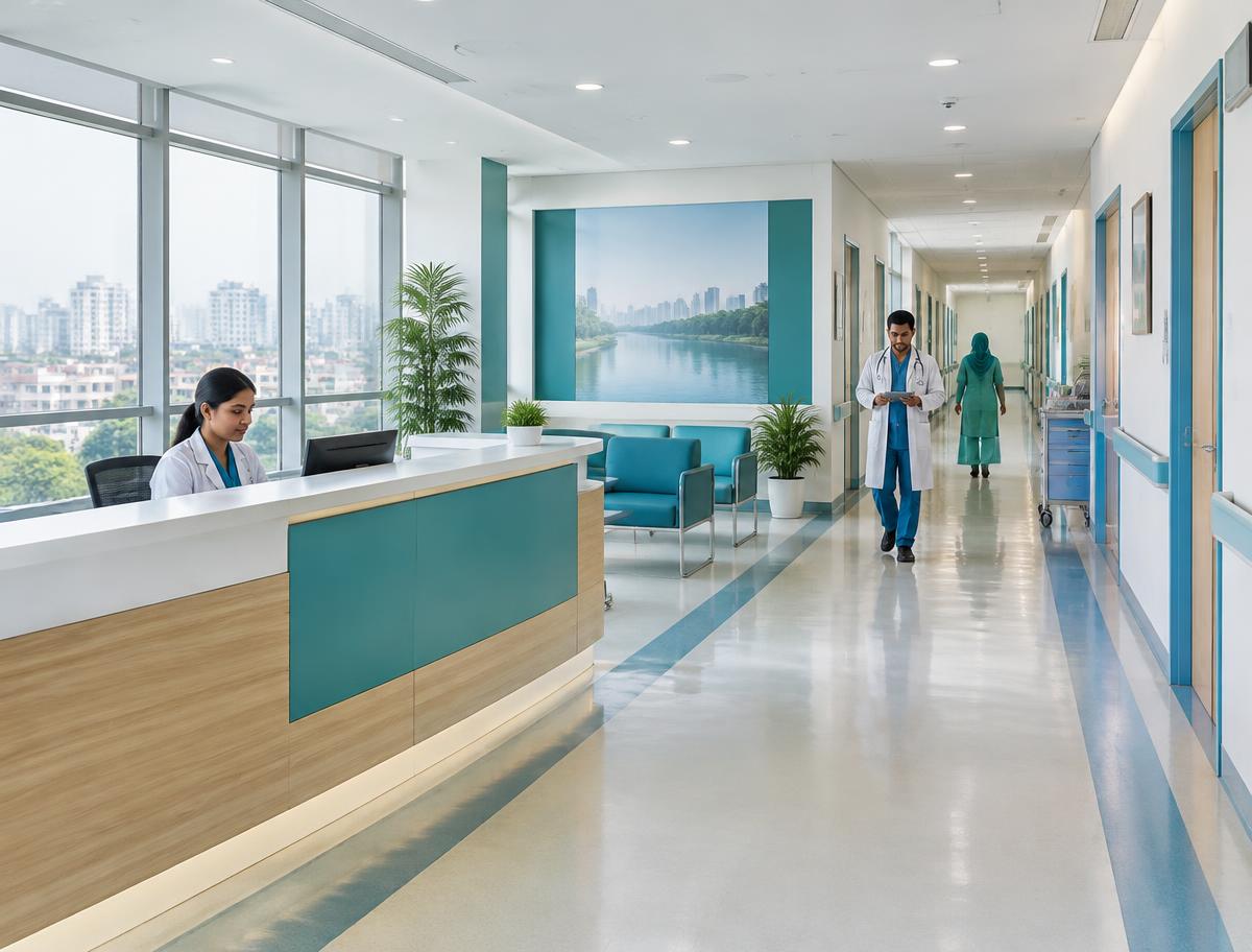 Modern hospital reception